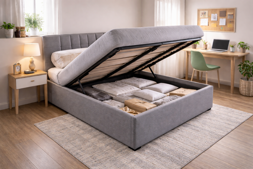 organisation studio 20m2 avec lit coffre gain de place